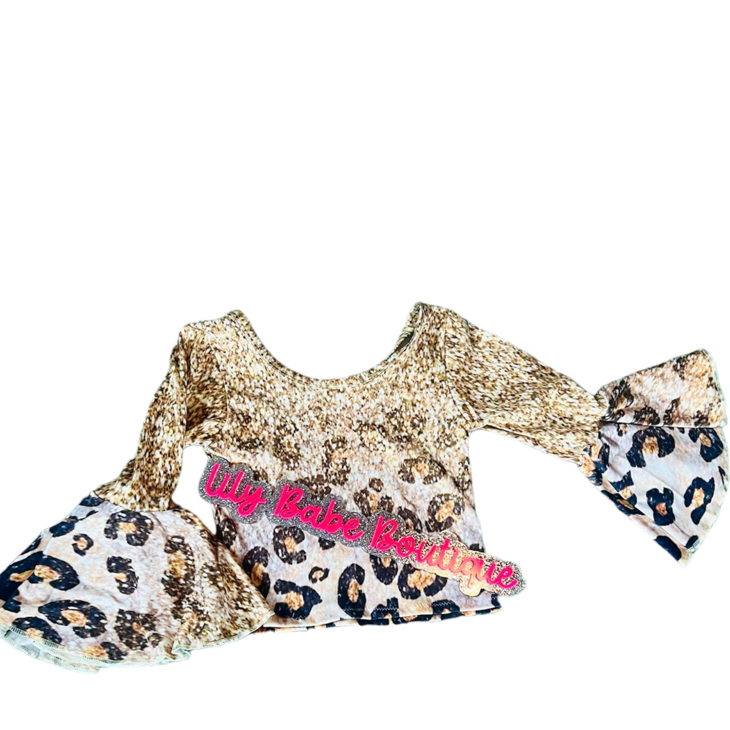 Gold Leopard Bell Sleeve Shirt