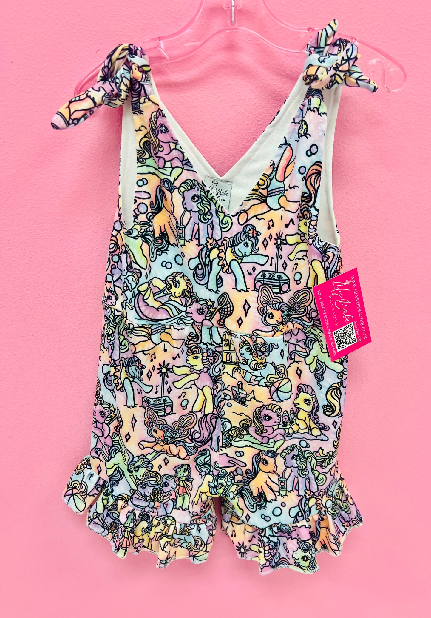 Pony Pastel Floral Tie Romper