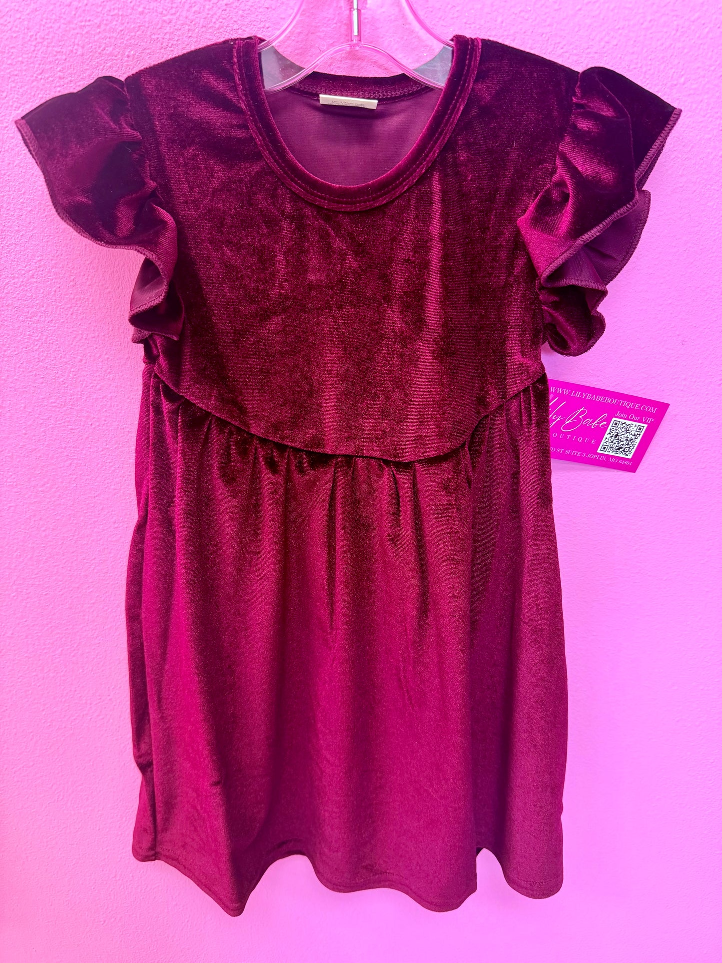 Maroon Velvet Dress
