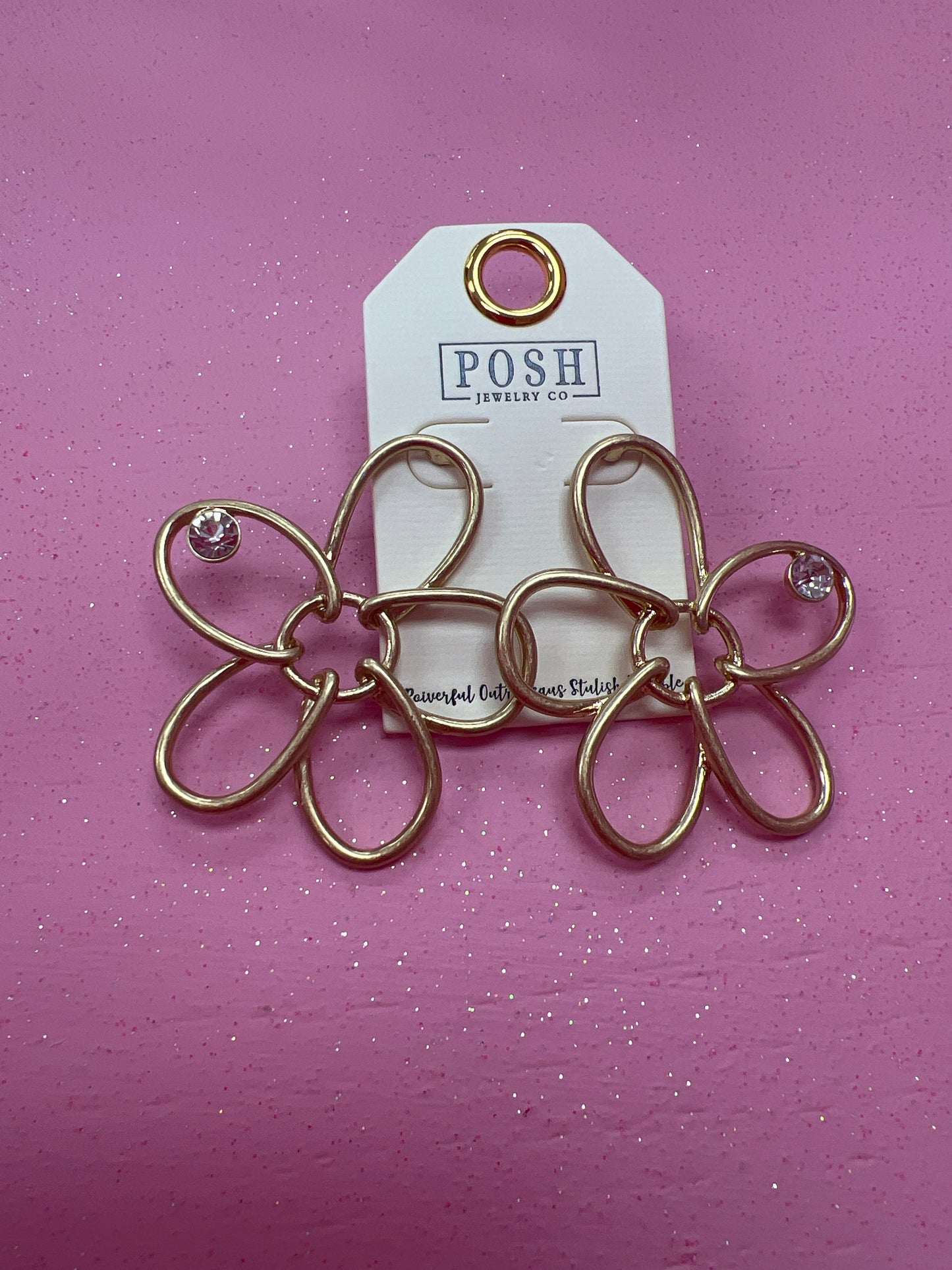 Posh Earrings Gold Flowers