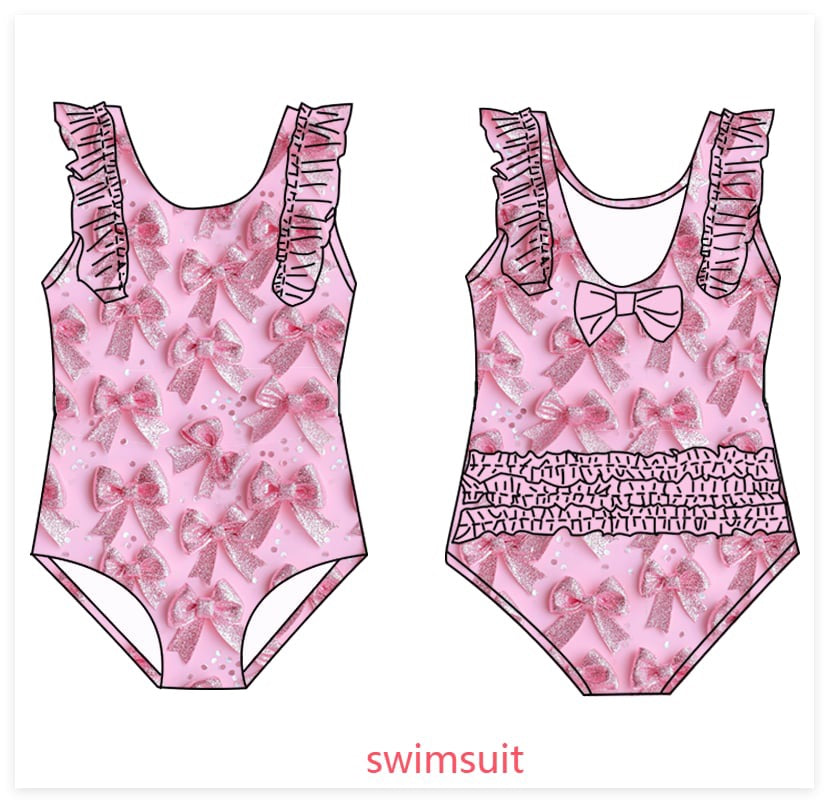 3D Glitter Bow Swimsuit*