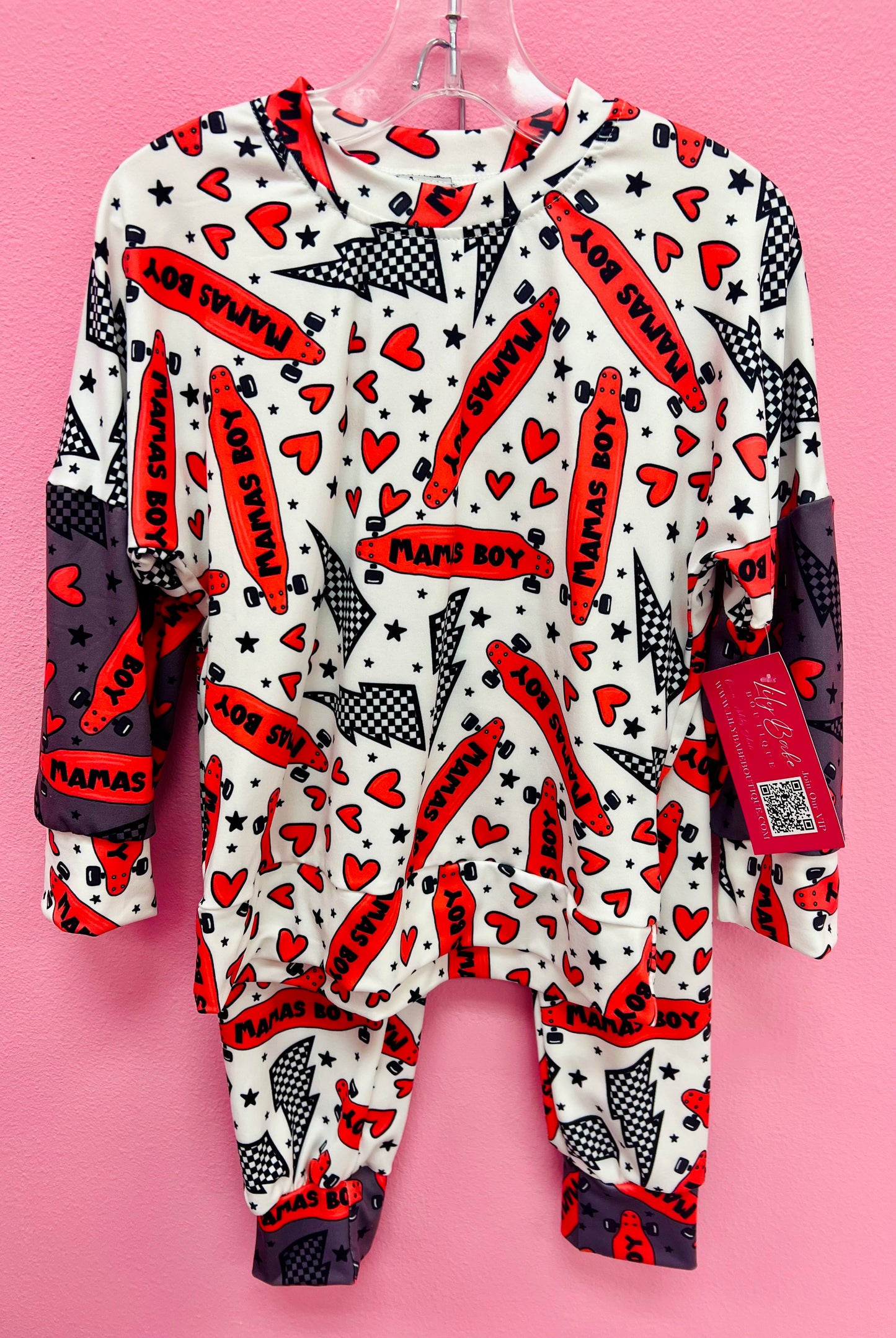 Mama’s Boy White & Black 2 Pc