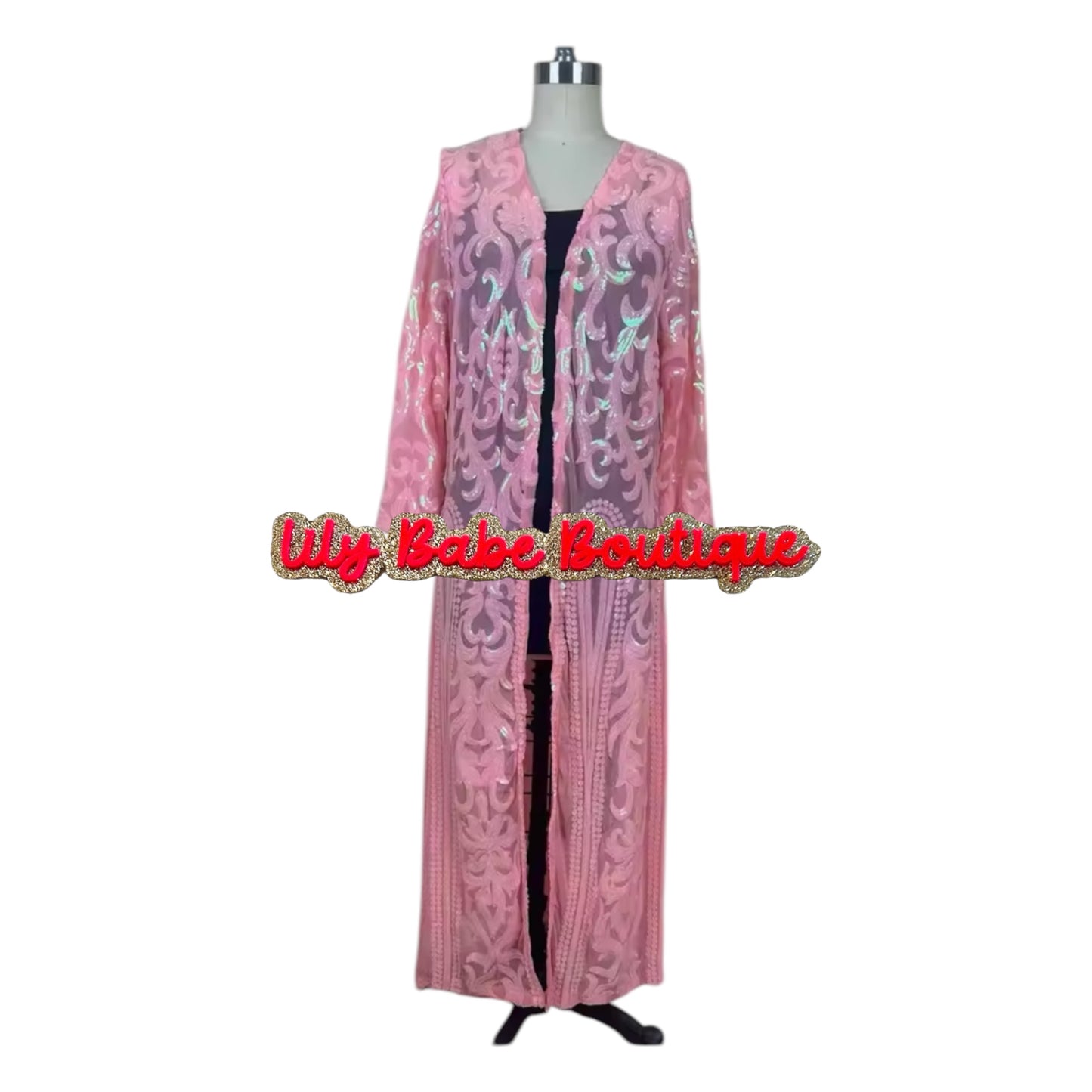 Women’s Sequin Fairytale Pink Duster
