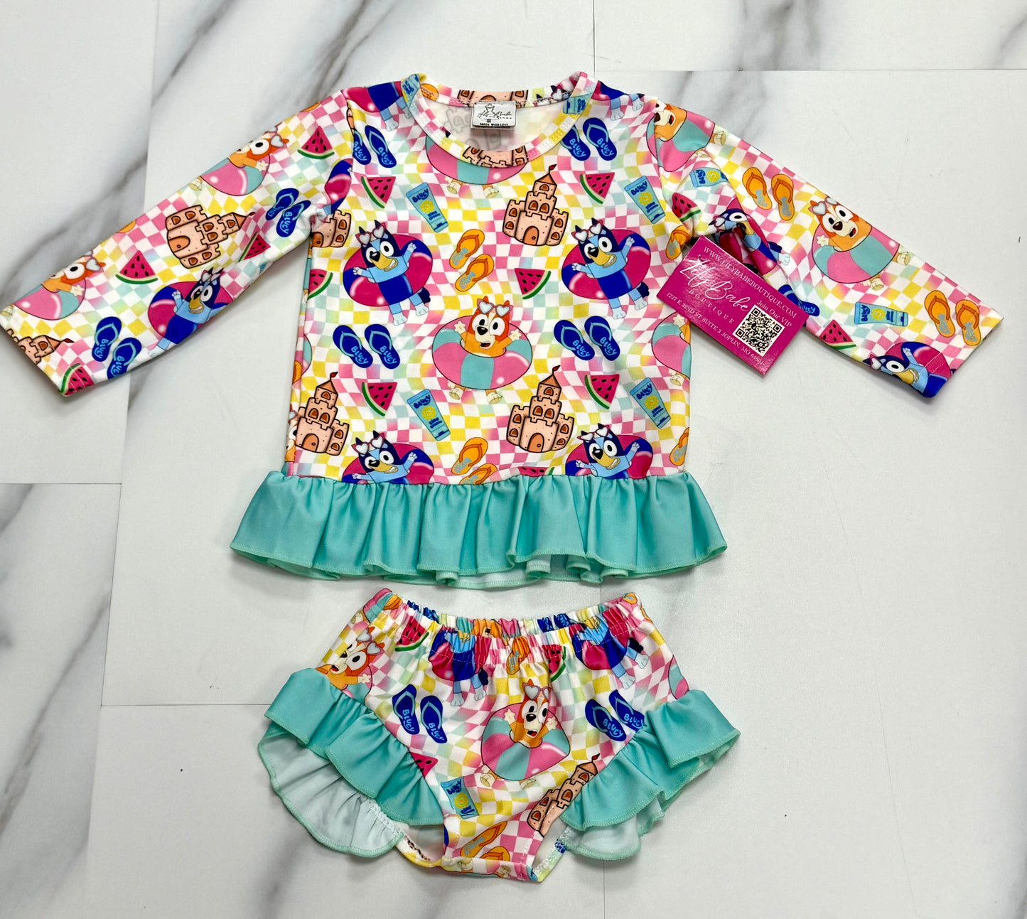 Dog Long Sleeve Beach Swimsuit