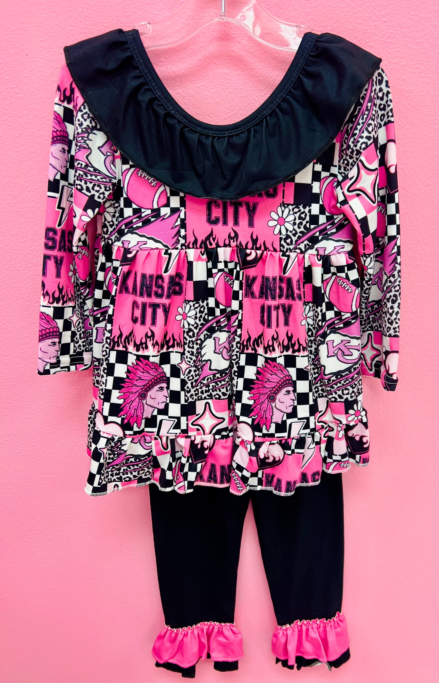 KC Pink Check Bow Back 2 Piece*