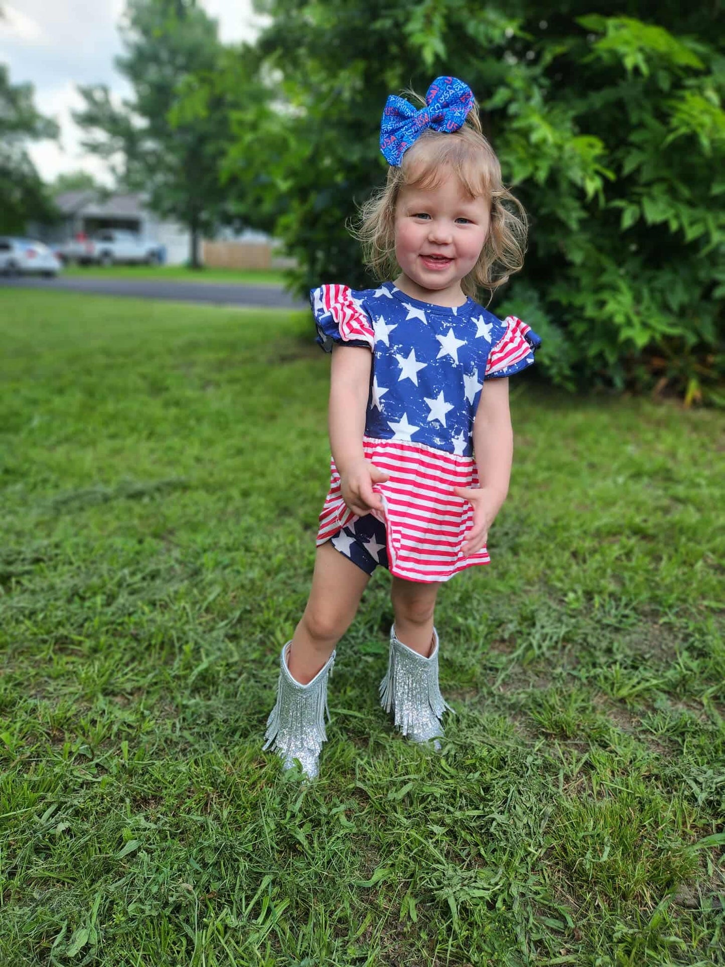 Stars & Stripes Peplum & Bummie Set