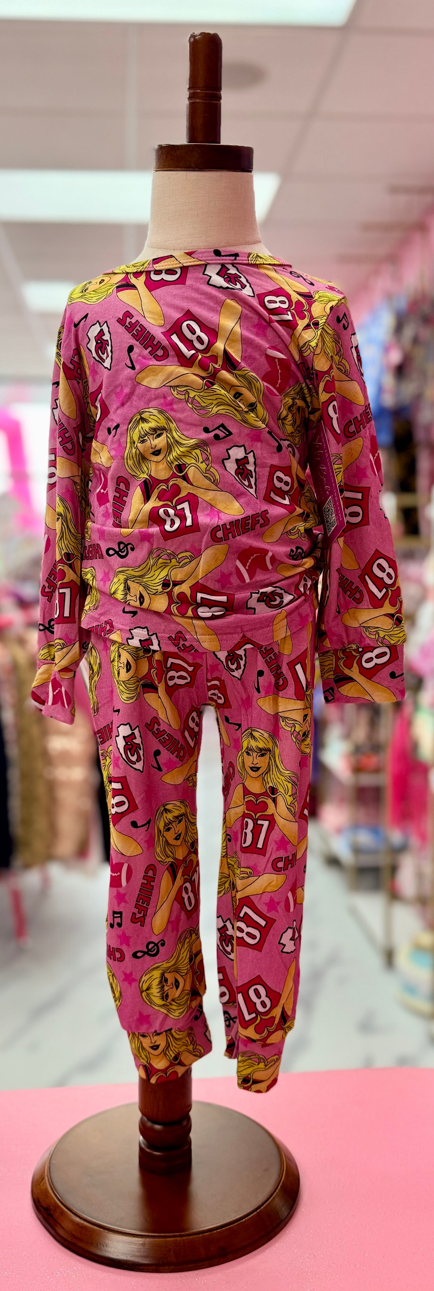 KC Pink Heart Football Bamboo 2 PC