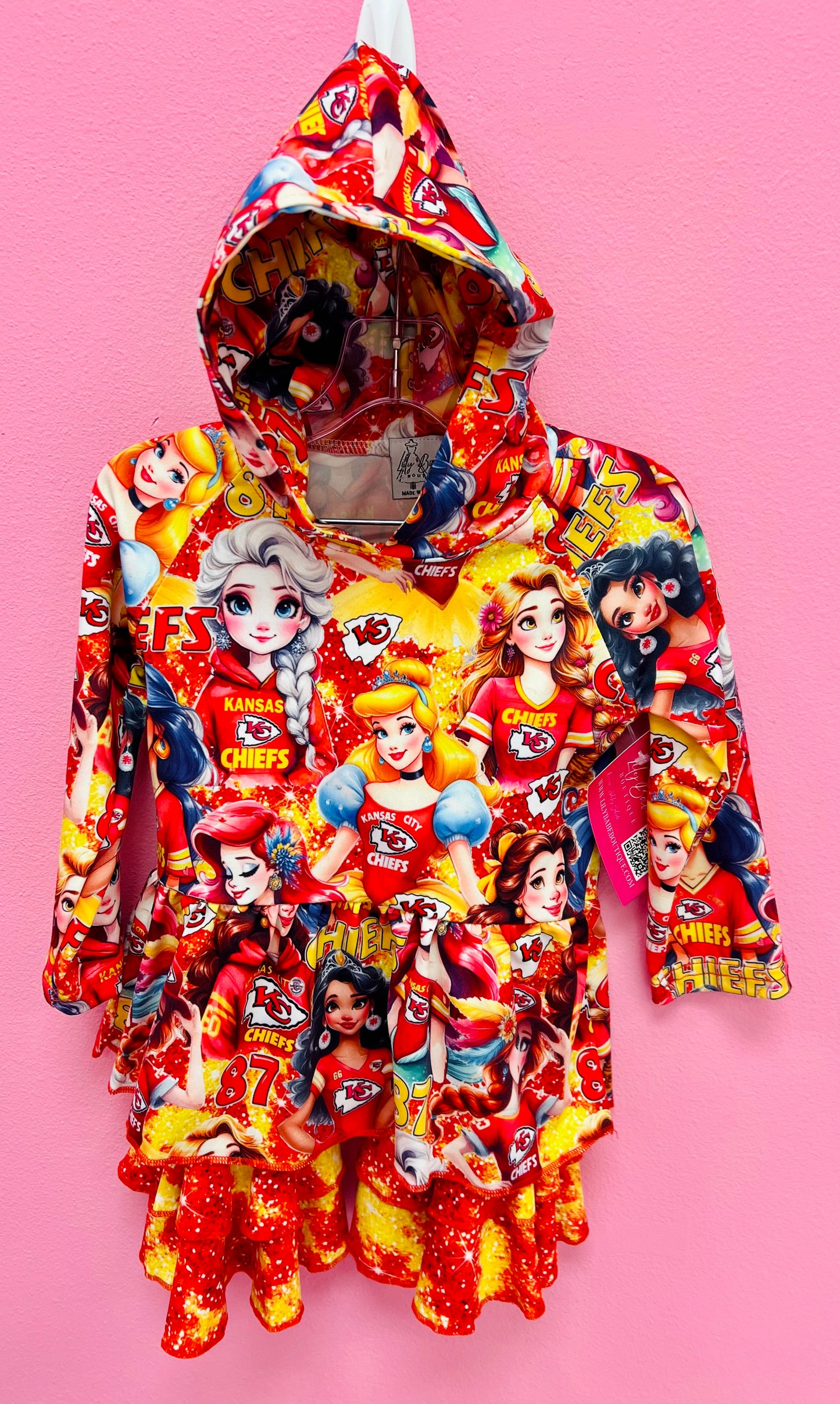 Princess Football Hoodie & Bells 2 Pc