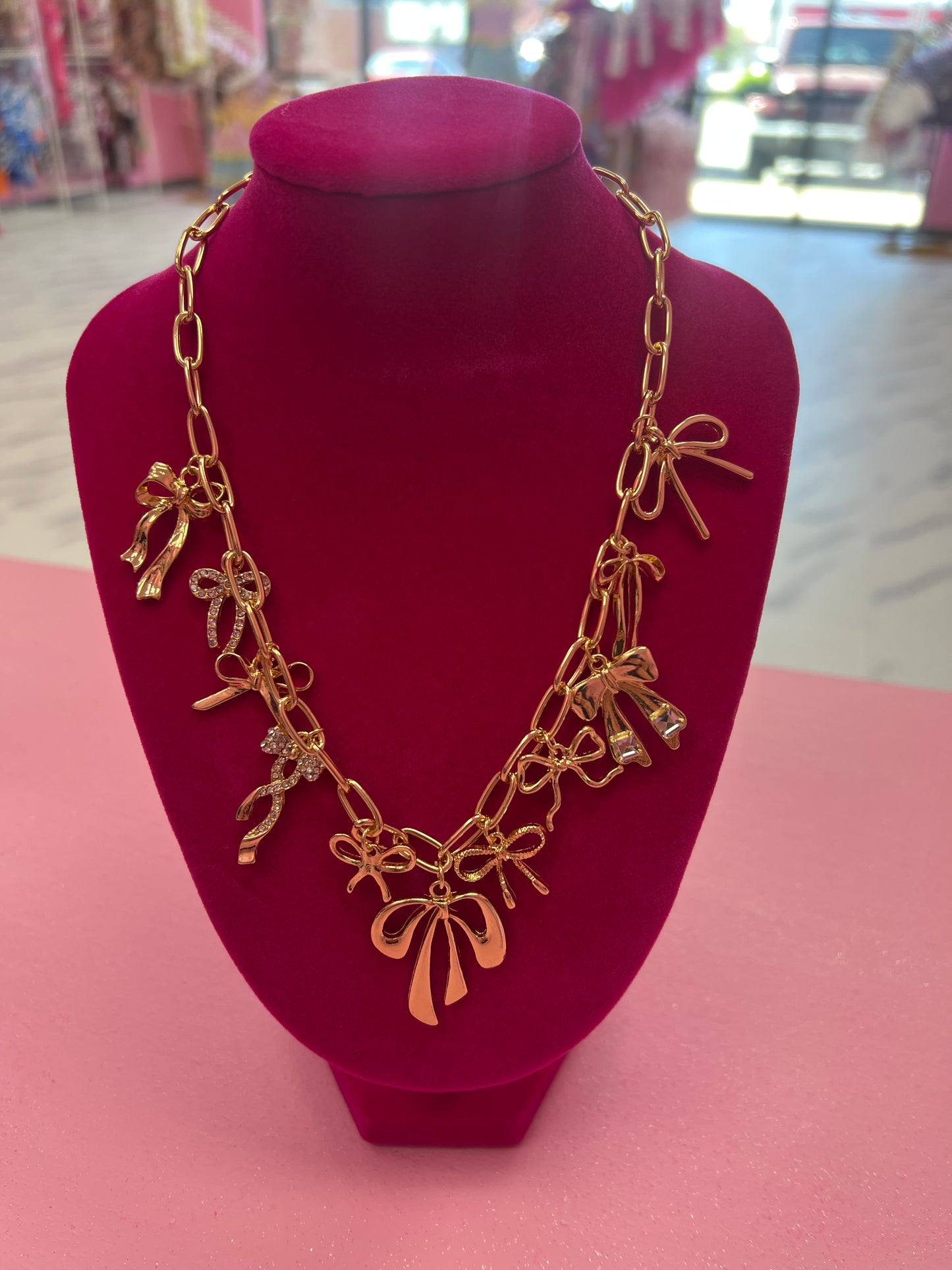 Gold Bow Necklace