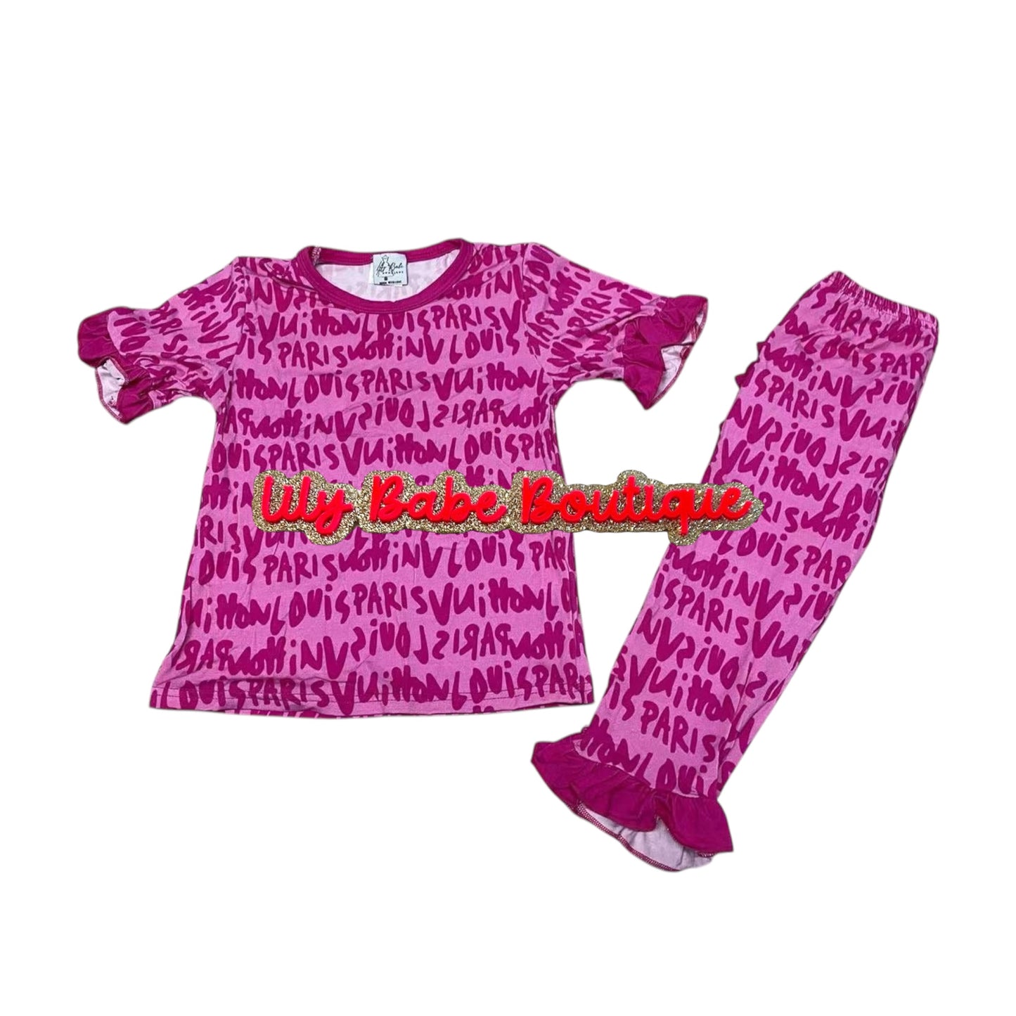 Pink Ruffles 2 Pc Bamboo