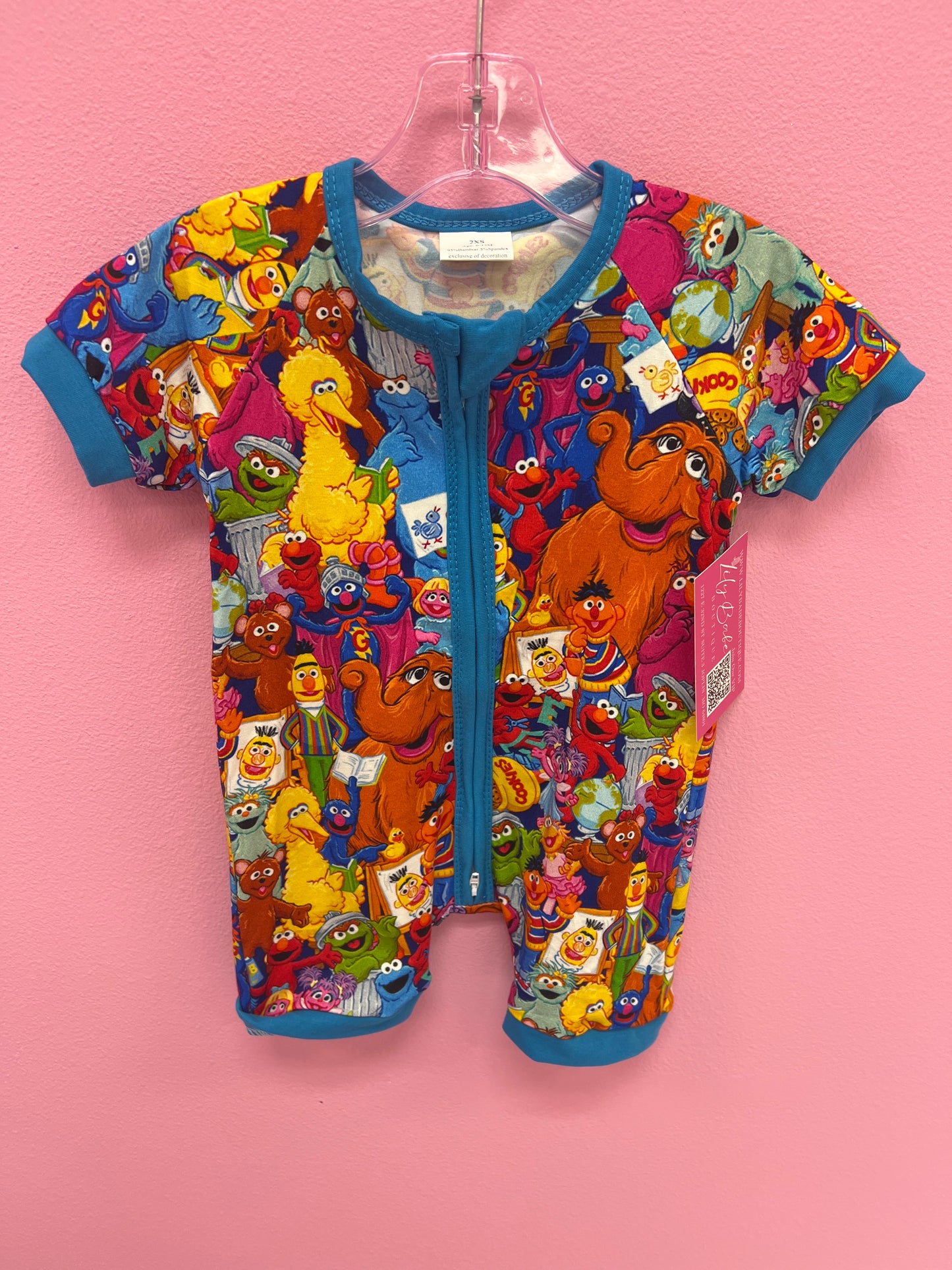 Cartoon Blue Bamboo Shortie