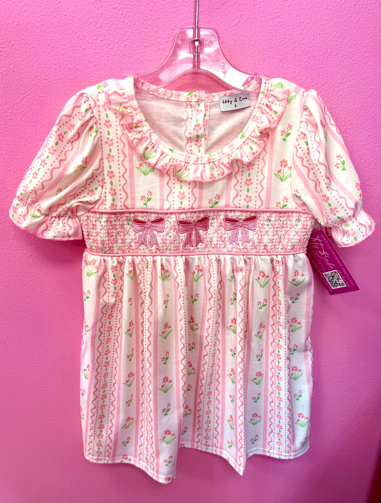 Smocked Pink Bows Dress