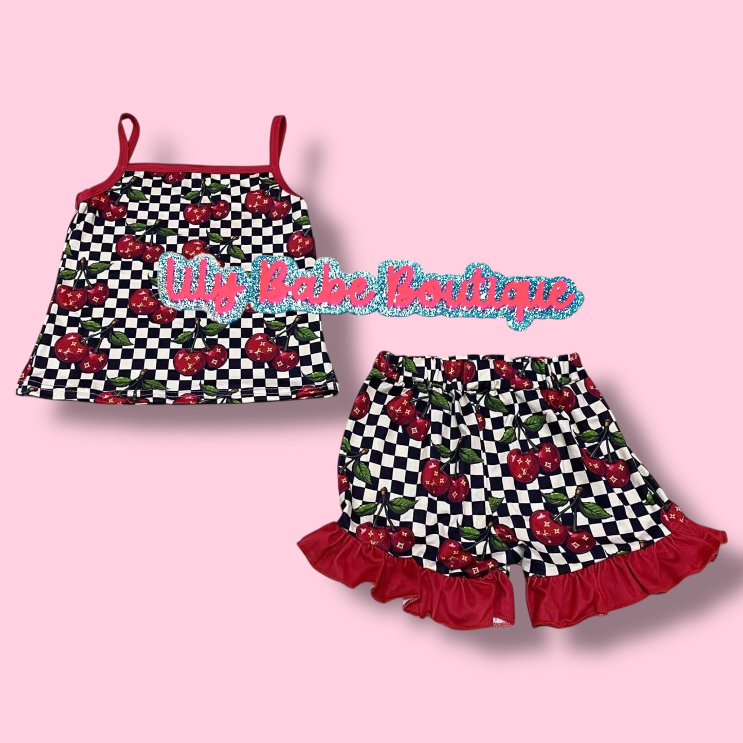 Checks & Cherries Tank 2 Piece