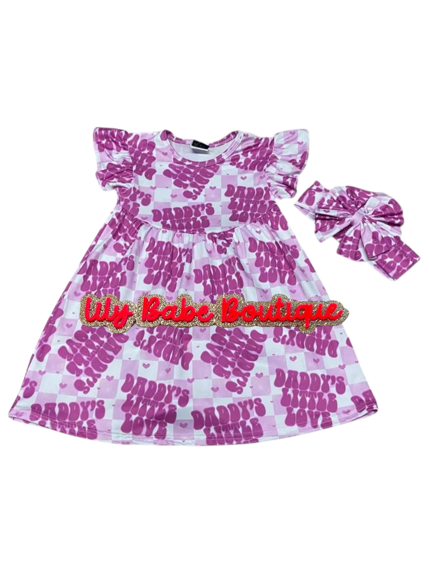 Daddy’s Little Love Dress (Bow Separate)