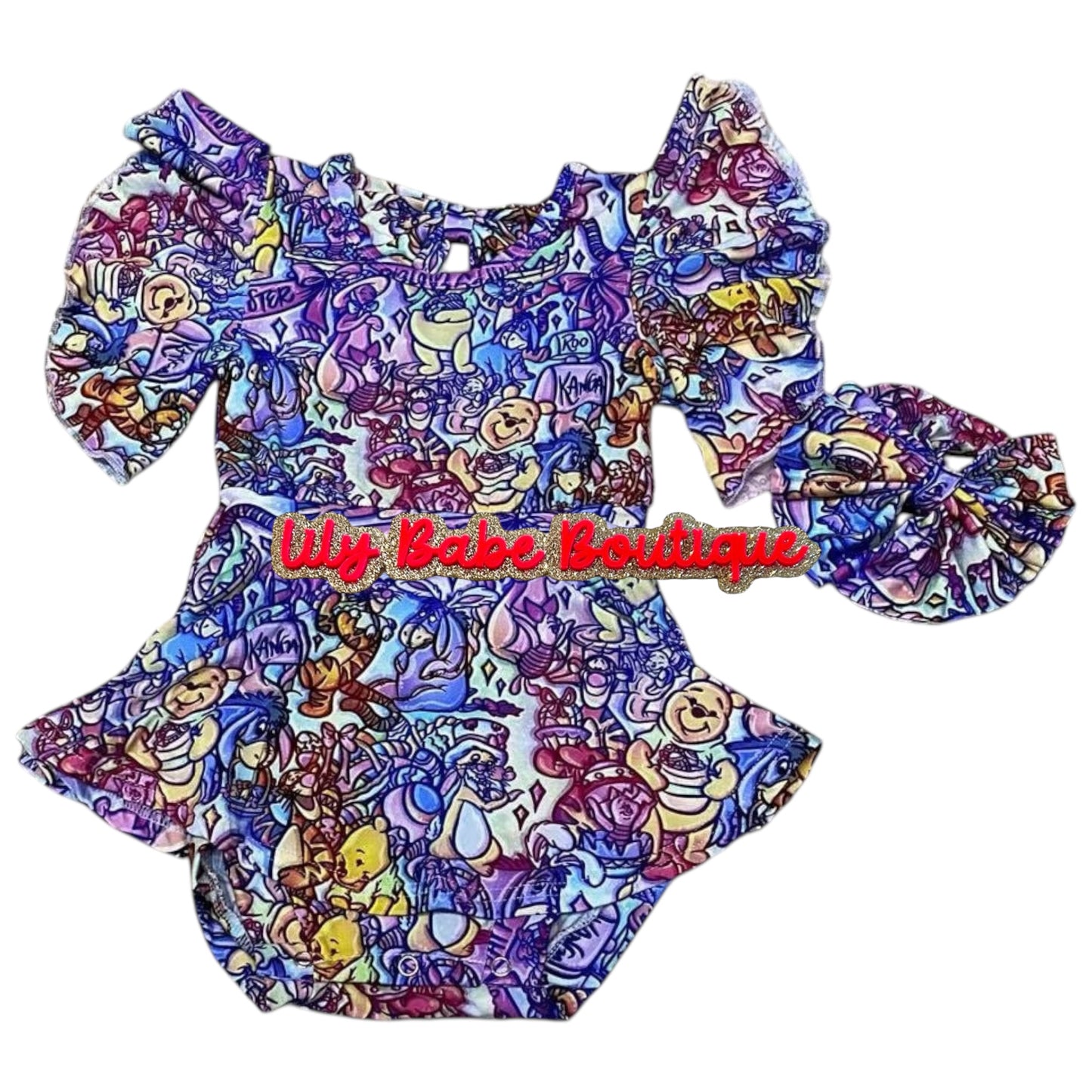 Honey Bear & Friends Easter Bamboo Skirted Bell Onesie (Bow Sold Separately)