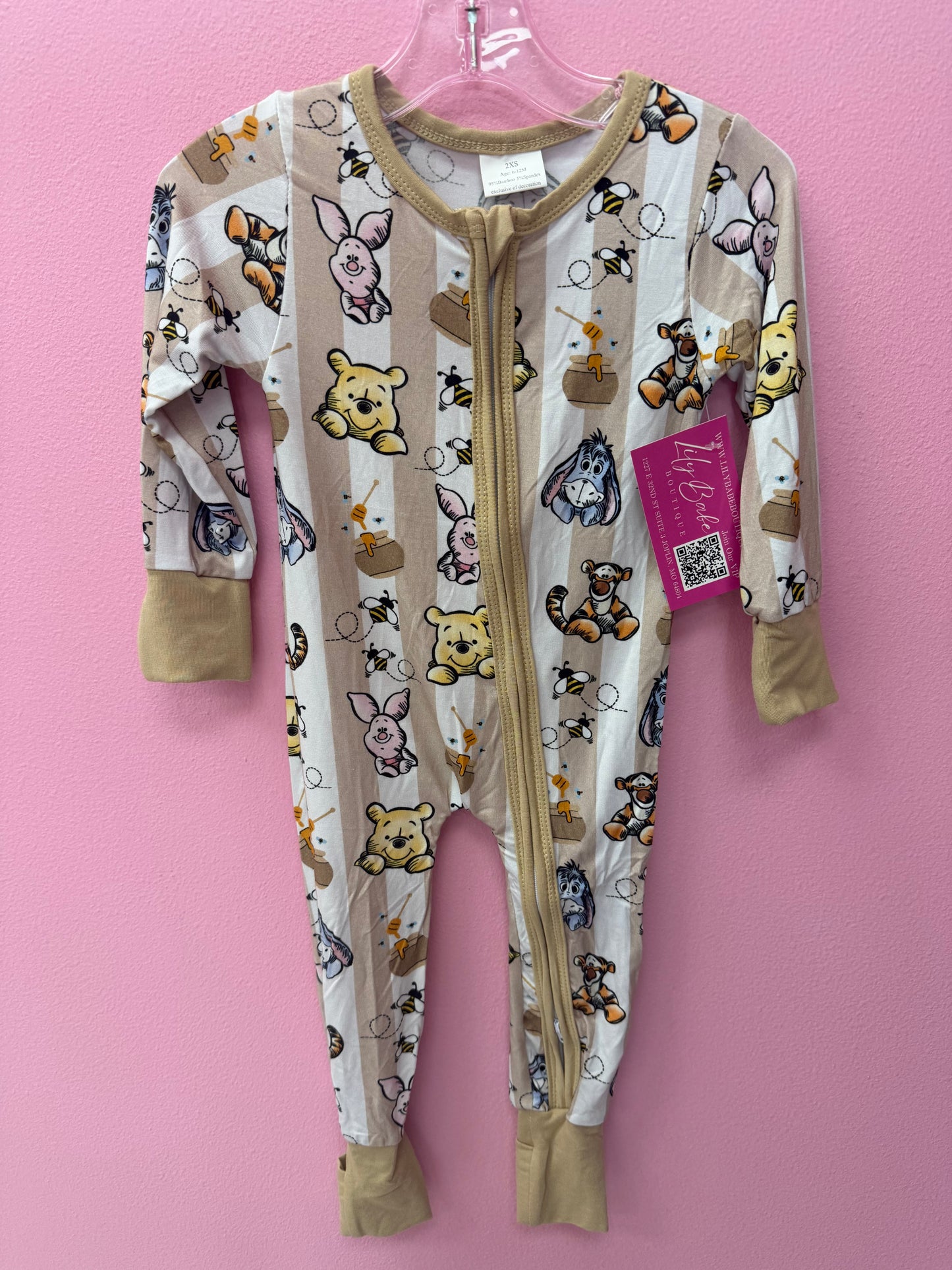 Striped Honey Bamboo Zippie