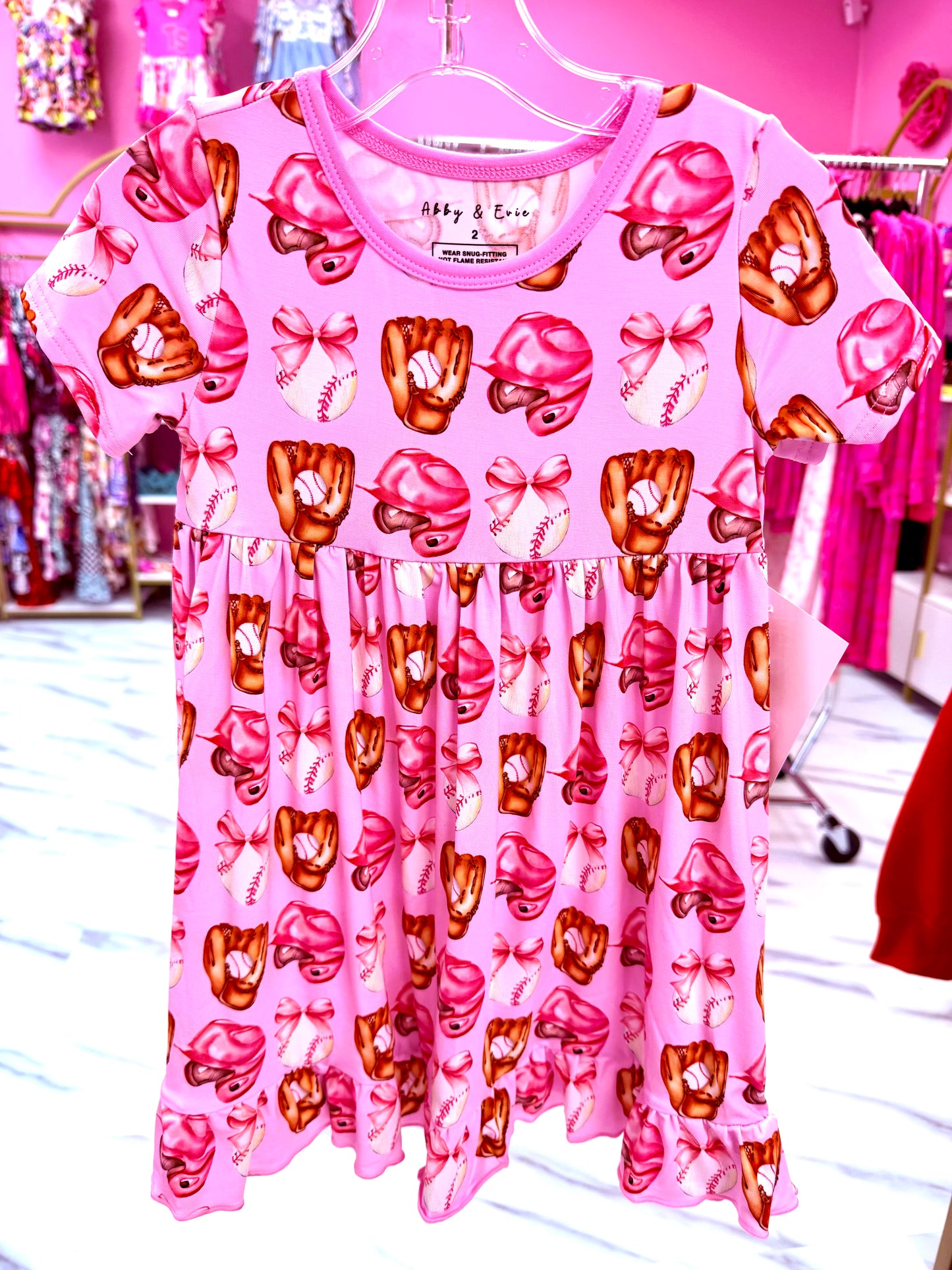 Baseball & Bows Bamboo Dress