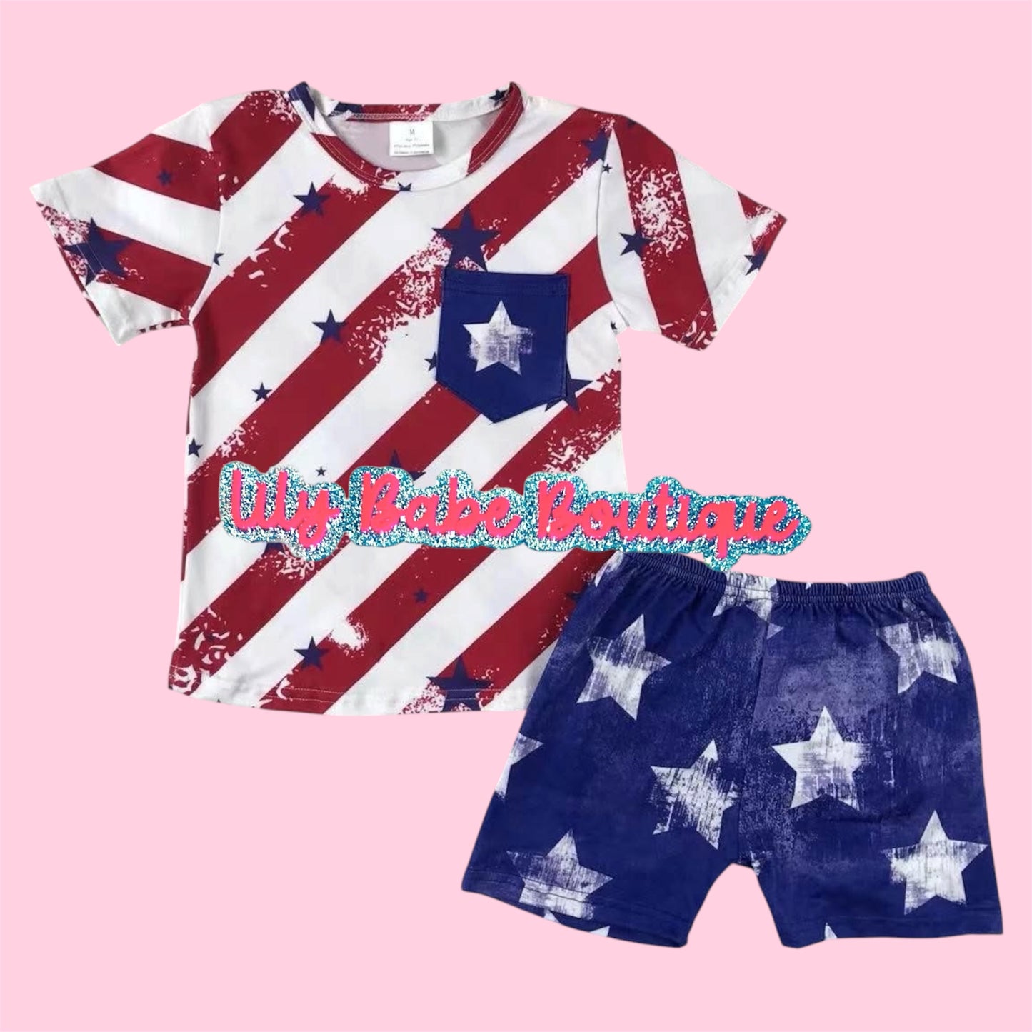 Flag T-Shirt & Shorts 2 Pc