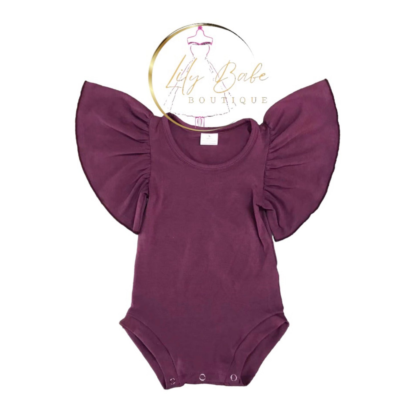Solid Maroon/Mauve Bell Sleeve Onesie