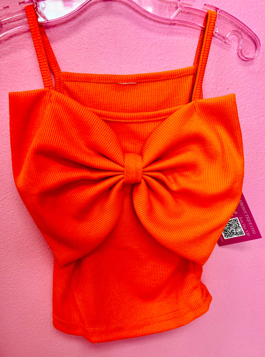 Orange Bow Tank Top