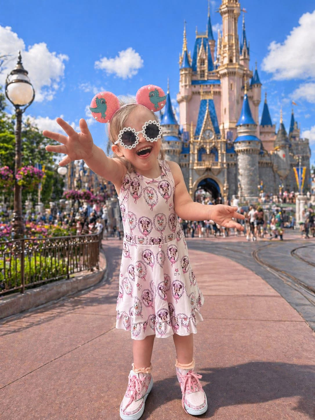 Pink Mousey Bow Yoga Dress