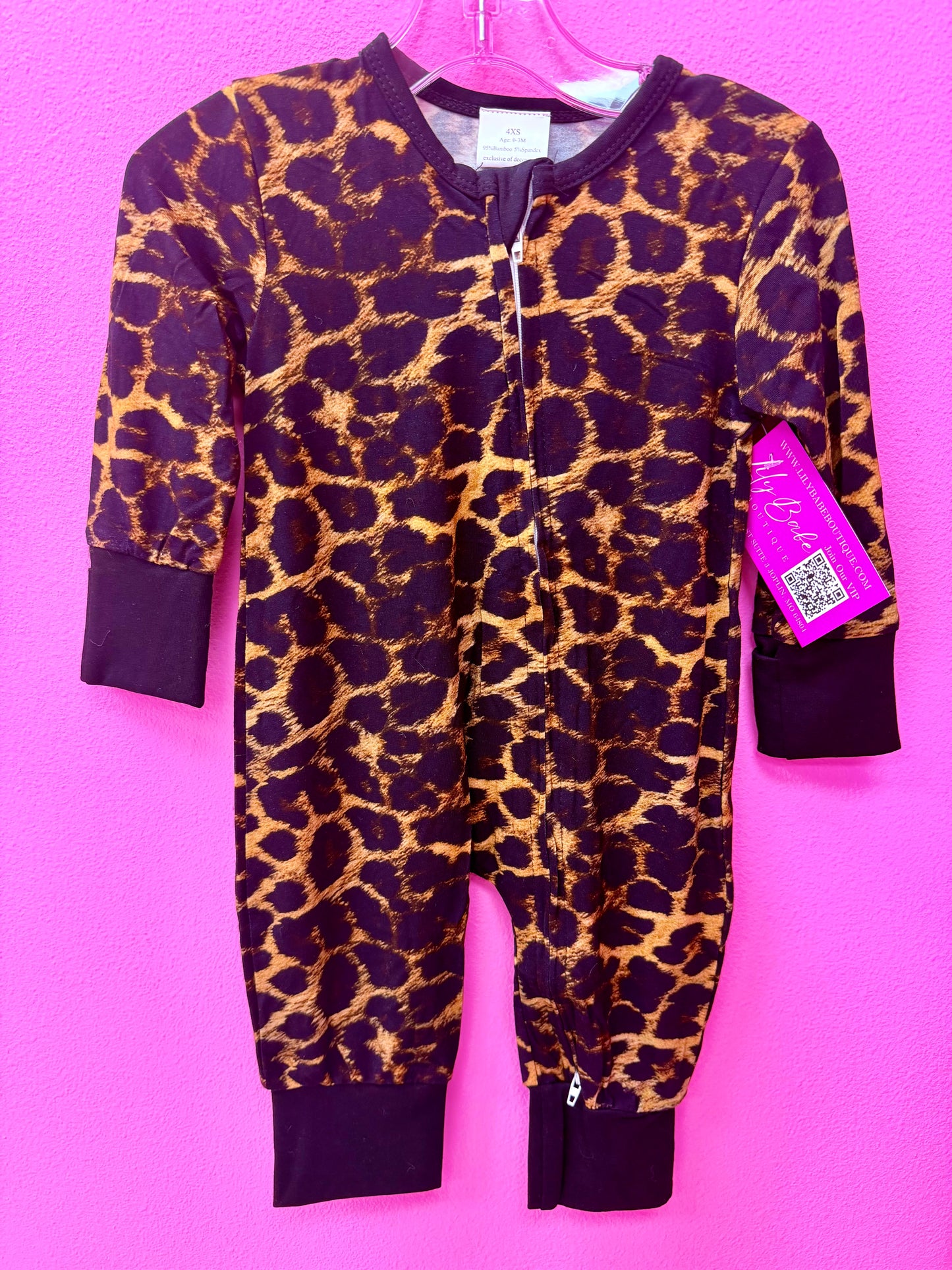 Brown Leopard Bamboo Zippie