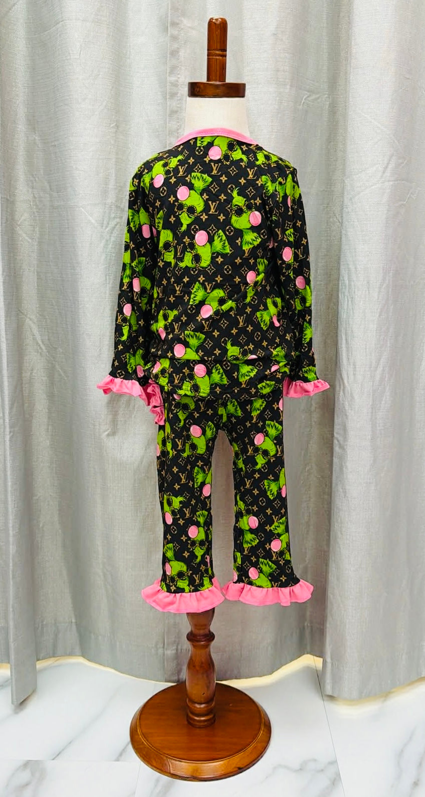 Green Bubble Blowing Bamboo 2 Piece Set