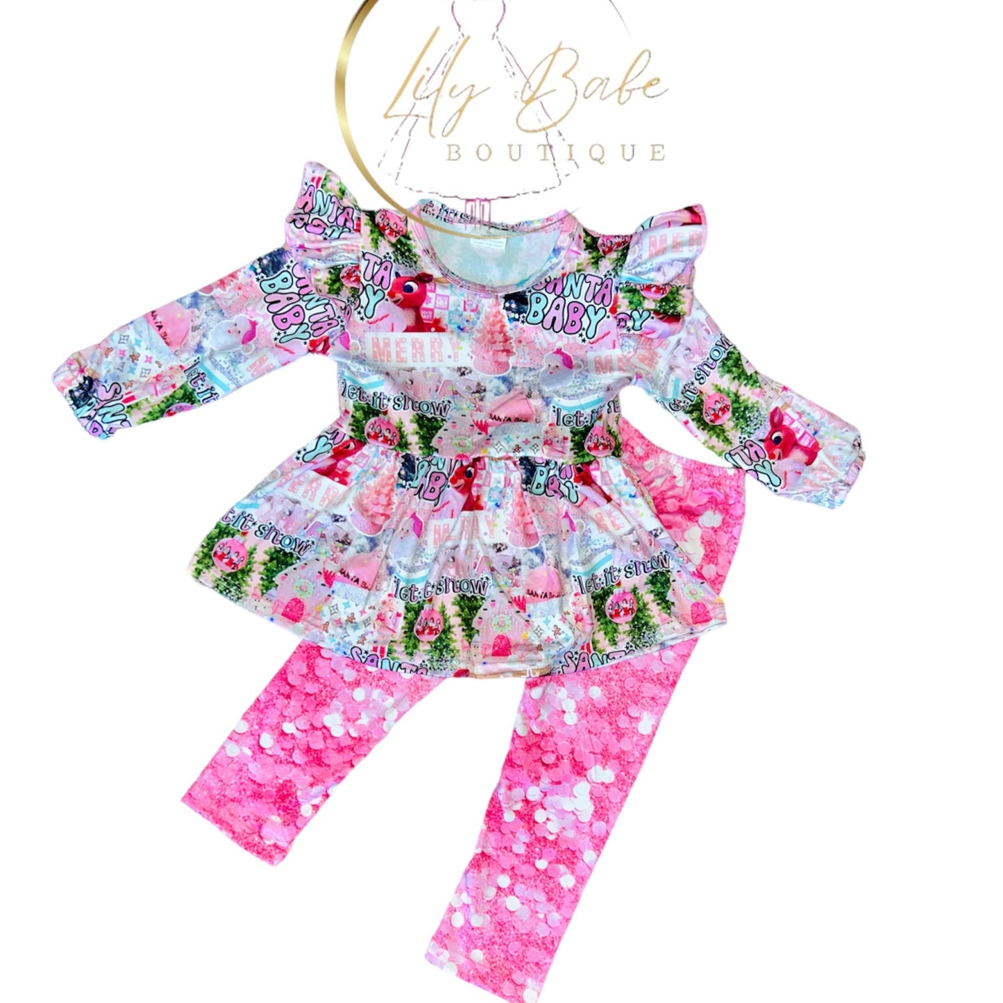 Santa Baby Pink 2 Piece Set
