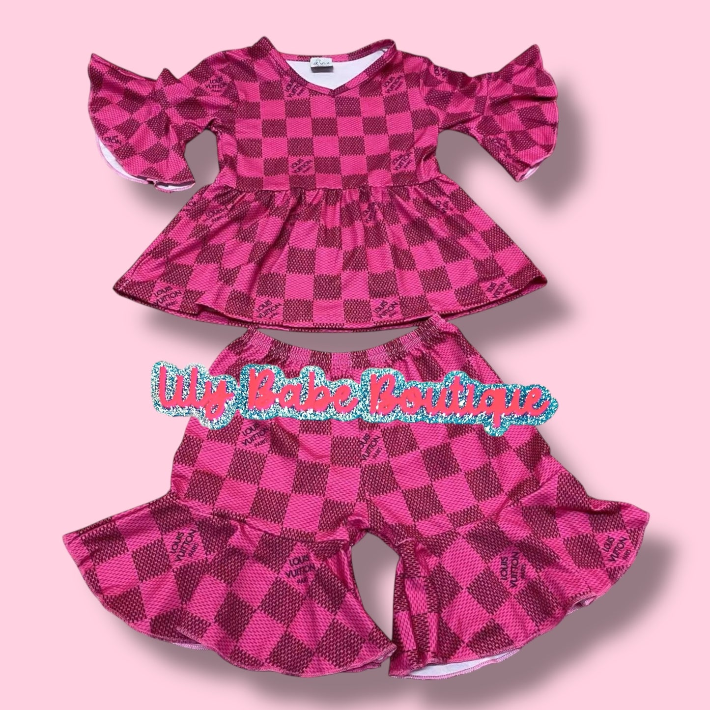 Pink Squares 2 Piece