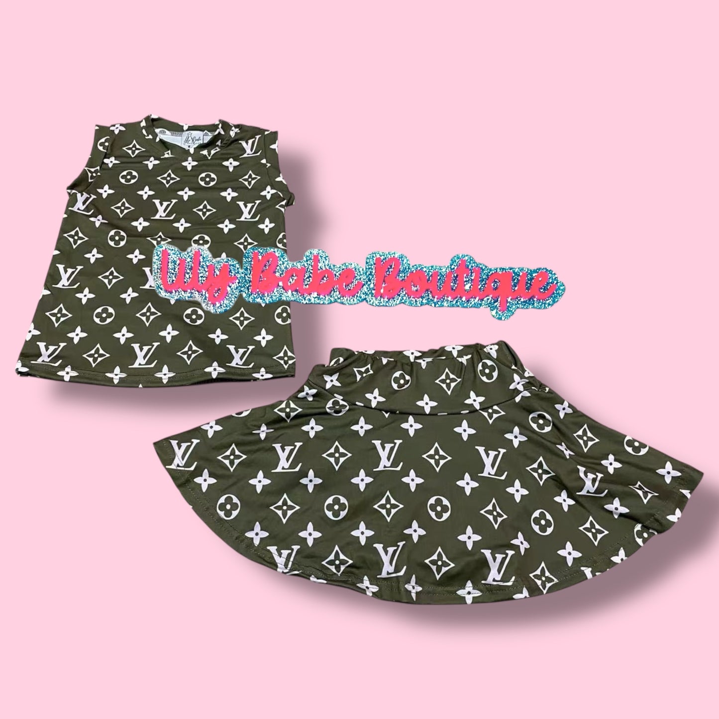 Forest Green Tank & Skort 2 Piece