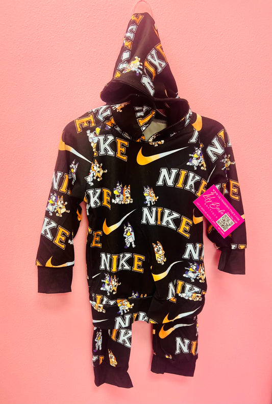 Black swoosh dog hoodie 2 Piece