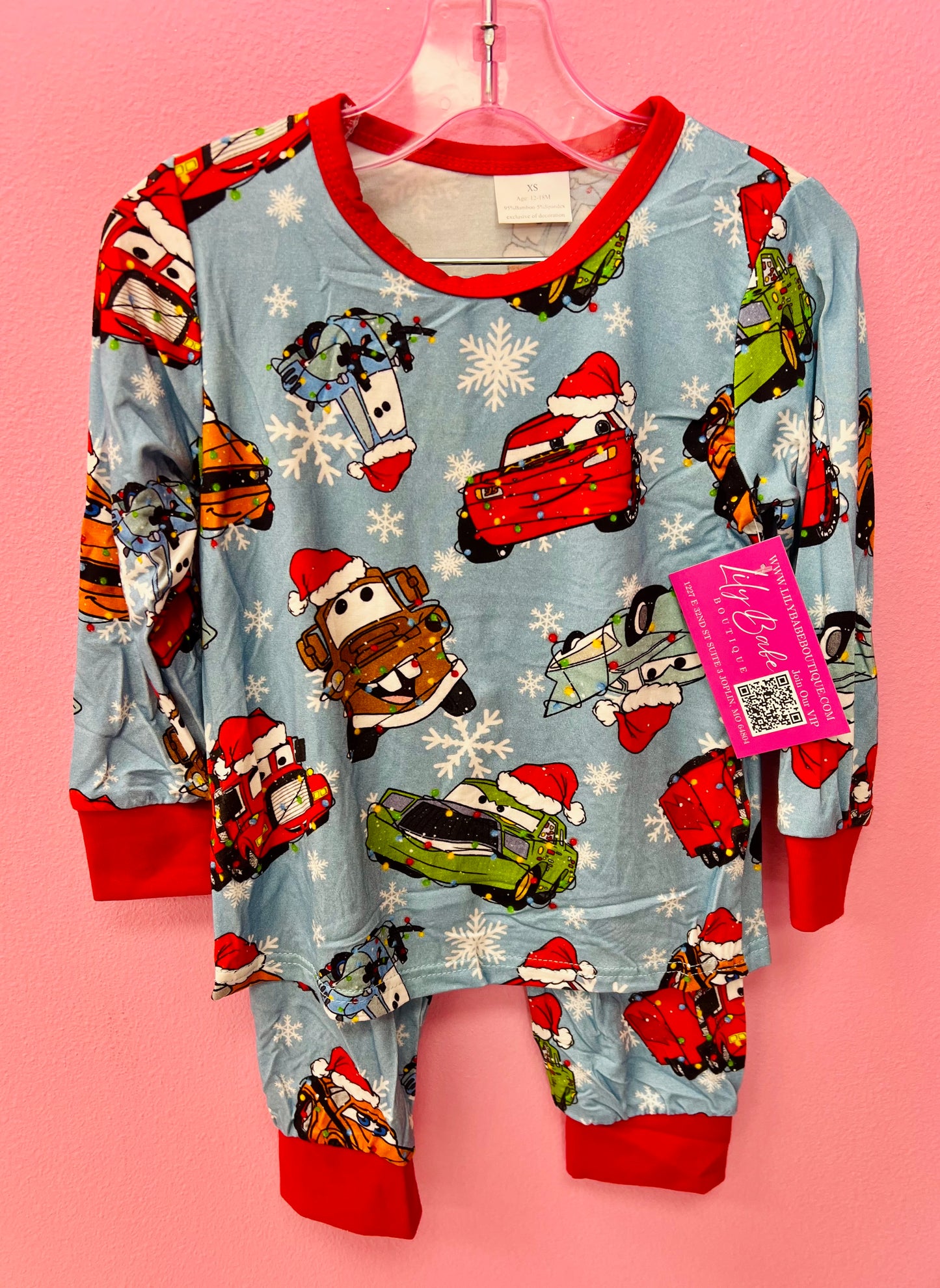 Race Cars Christmas Bamboo 2 Pc Set