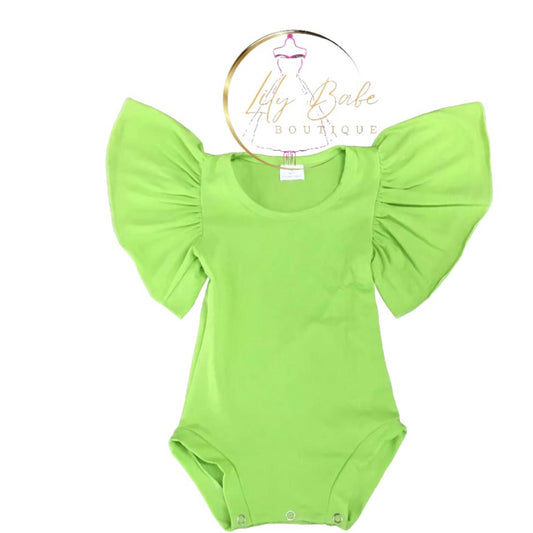 Solid Lime Green Bell Sleeve Onesie