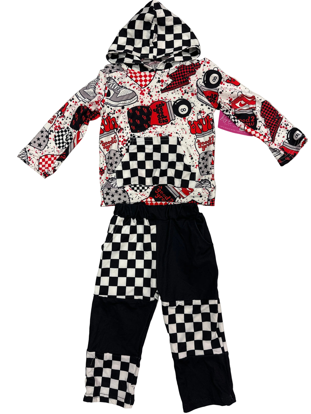 Red Blk 8balls Boys Set
