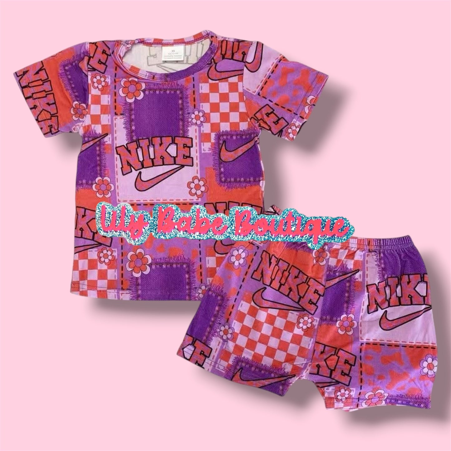 Patchwork Purple Bamboo 2 Piece