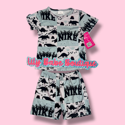 Grey Dino Swoosh Short Sleeve 2Pc Set