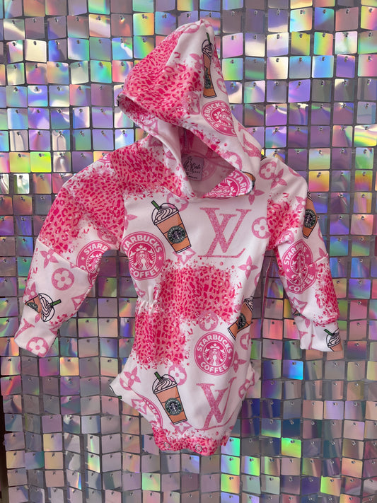 Coffee Hooded Romper