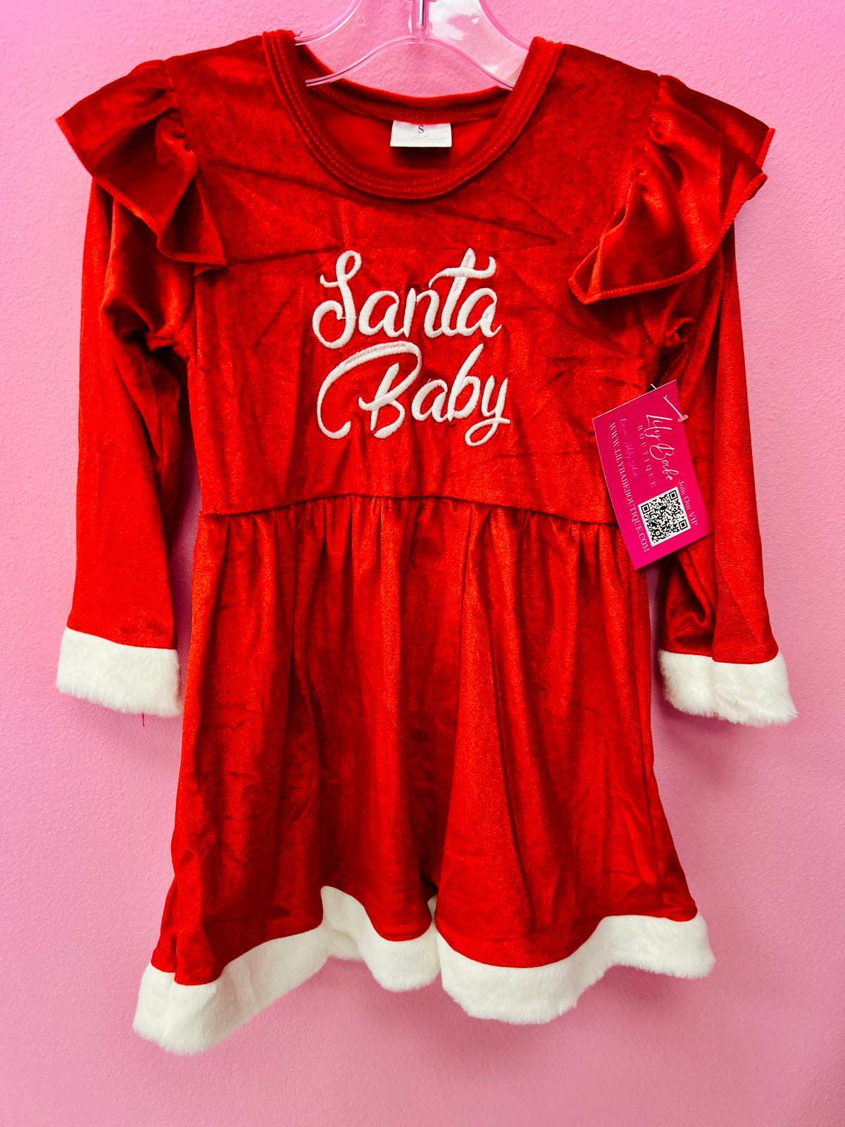 Red Santa Baby Velvet Dress