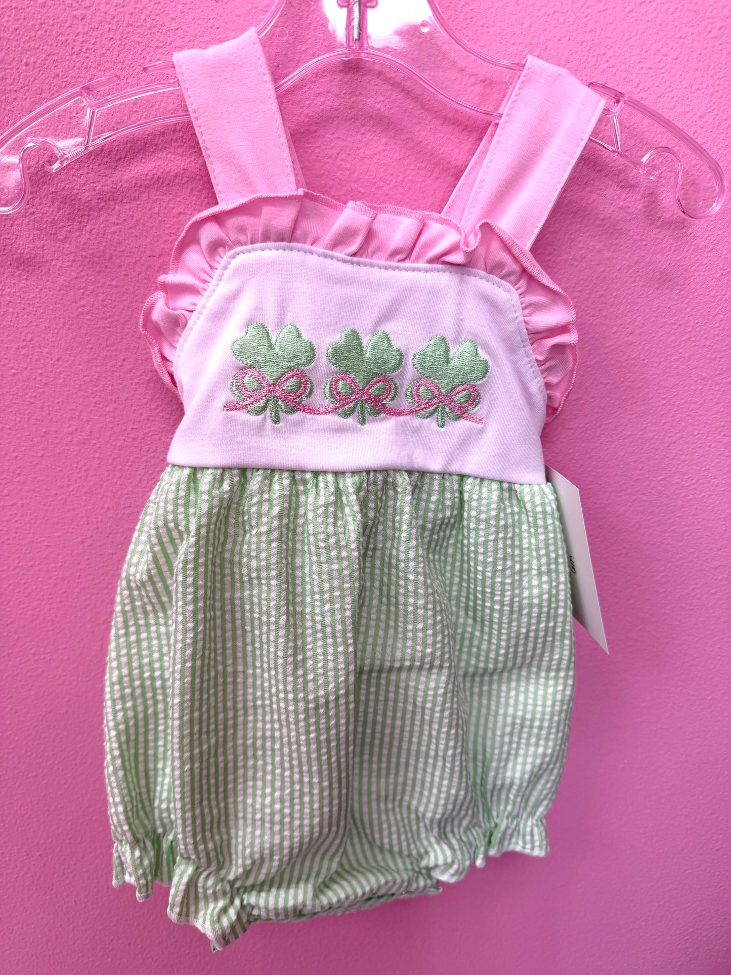 Smocked Clover Bow Onesie