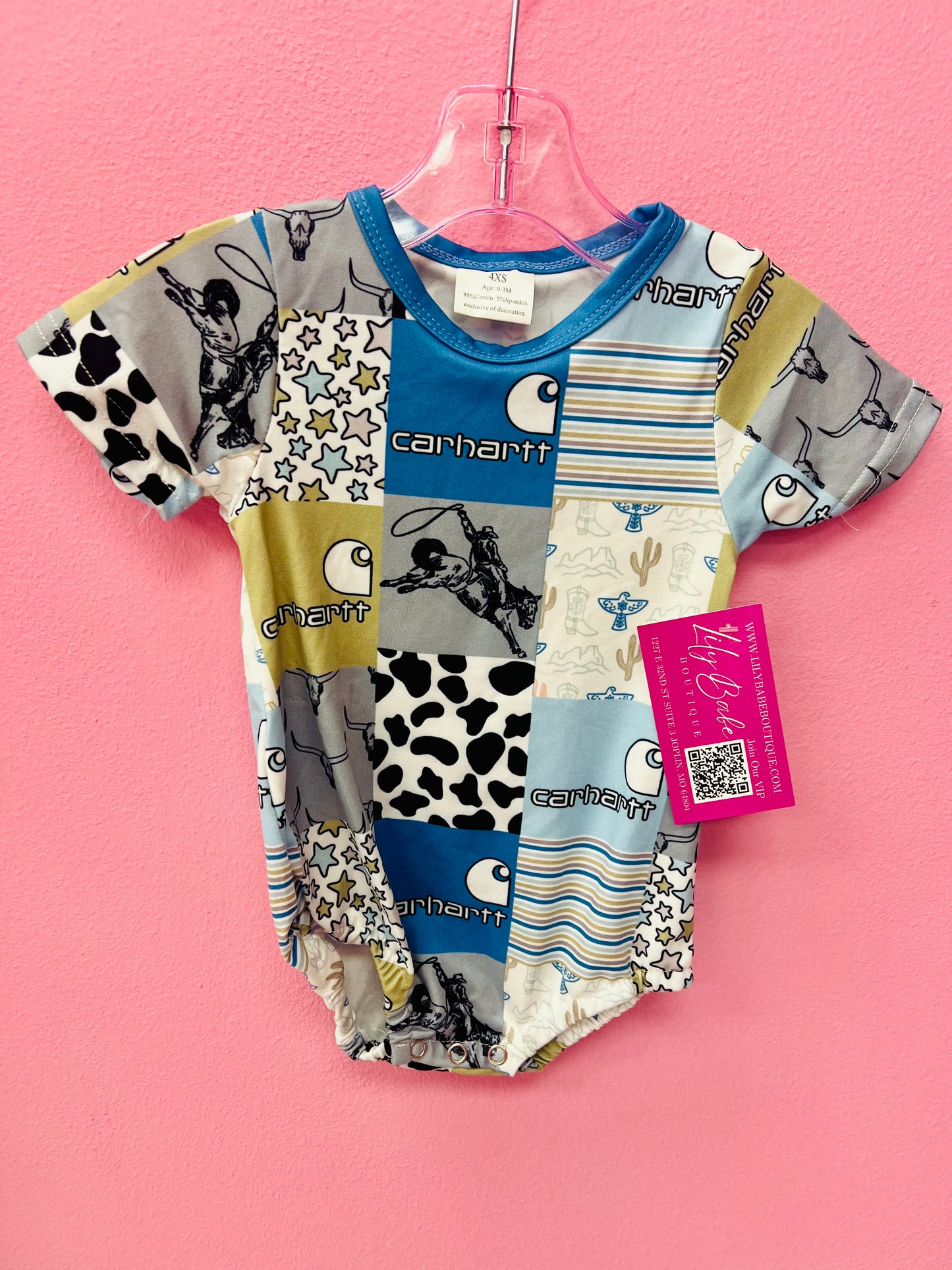 Blue Square Rodeo Onesie