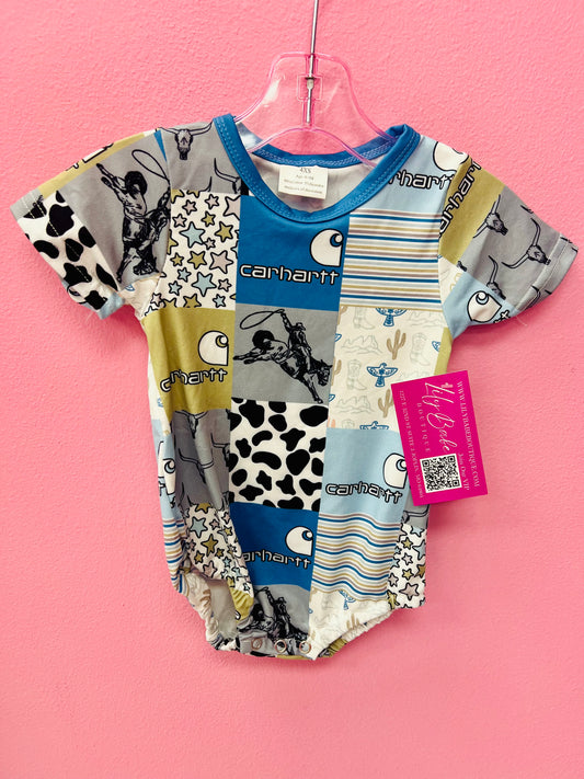 Blue Square Rodeo Onesie