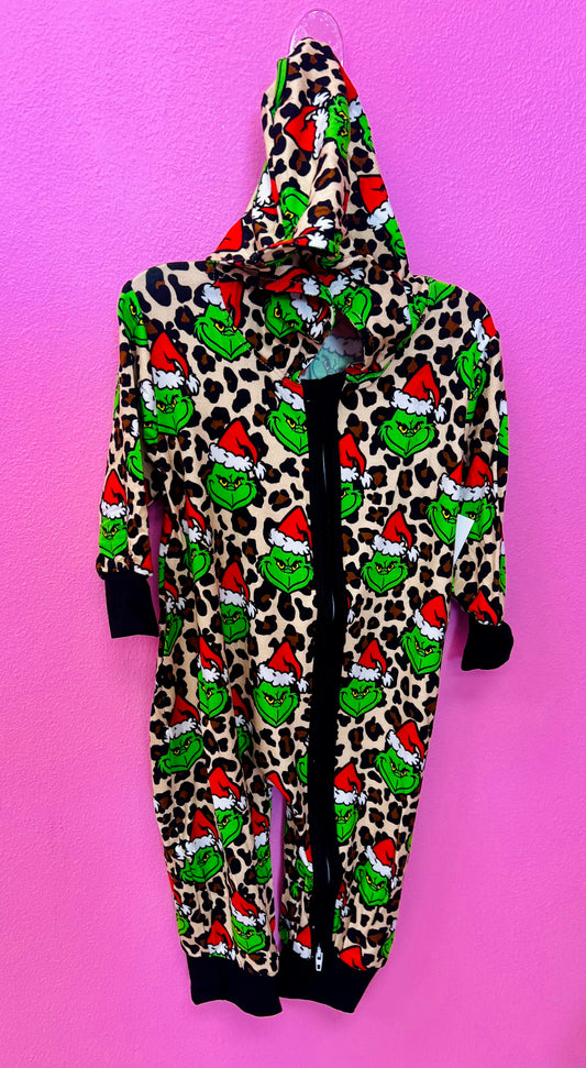 Green Guy Cheetah Hooded Bamboo Zippiee