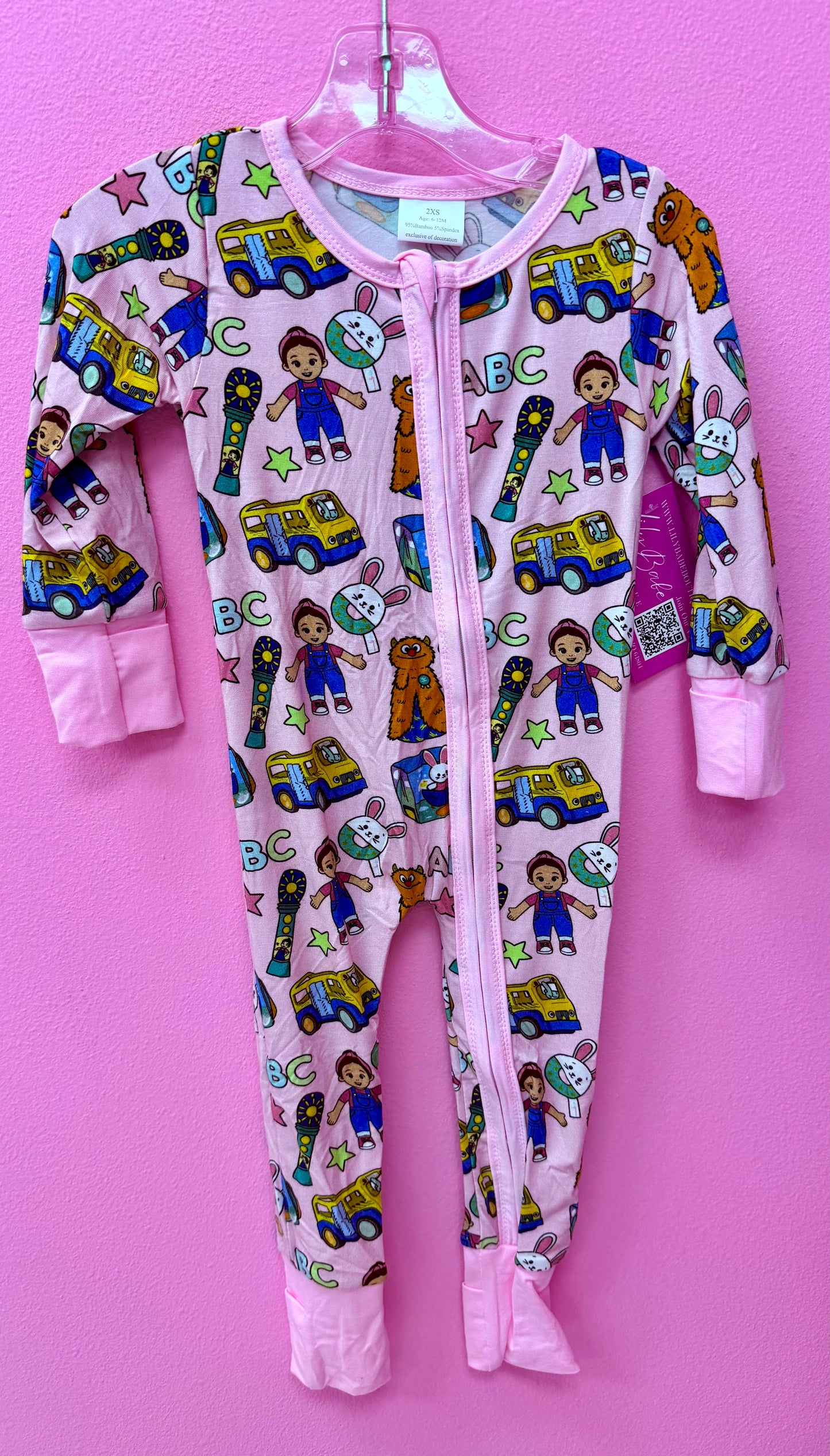 Pink Herbie Bamboo Zippie