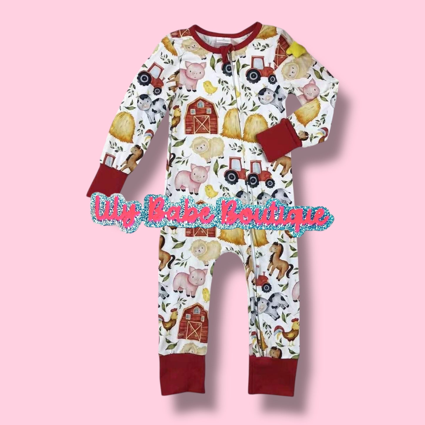 Farm Animals Bamboo Zippie