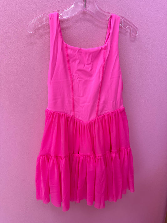 Bright Pink Twirl Yoga Dress