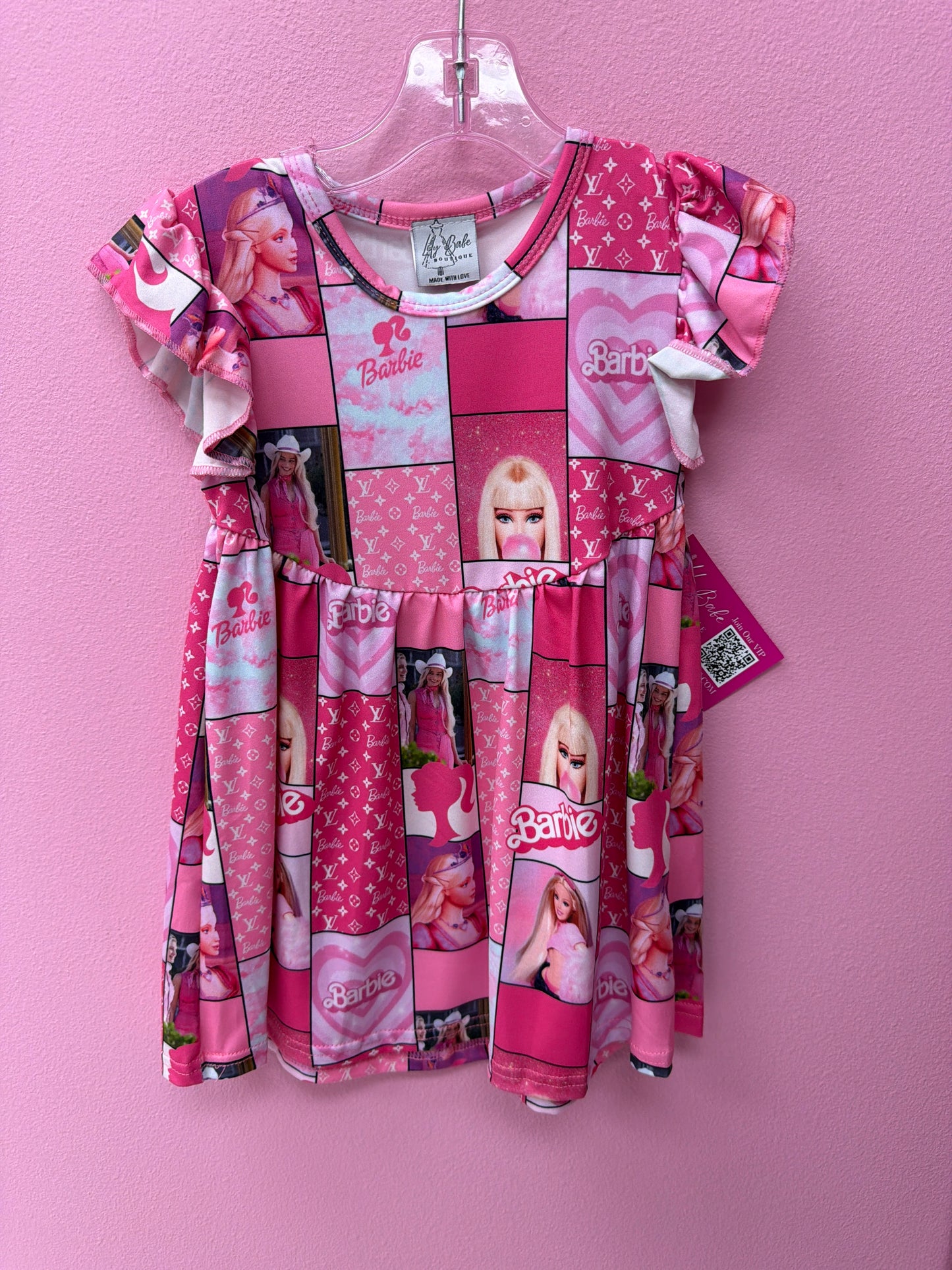 Pink patched Doll Custom Bamboo Dress