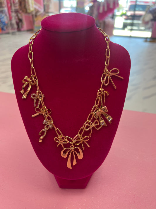 Gold Bow Necklace