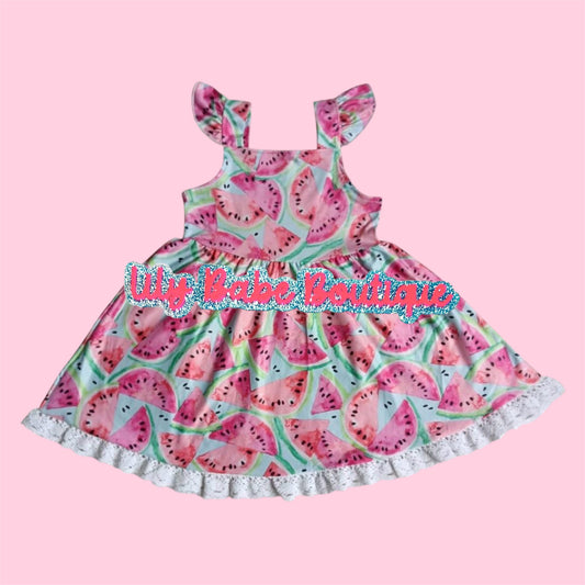 Watermelon & Lace Dress