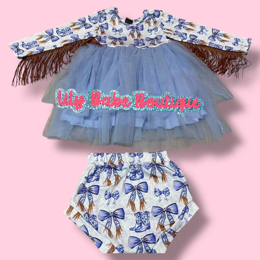 Boots & Fringe Dress with Bummies