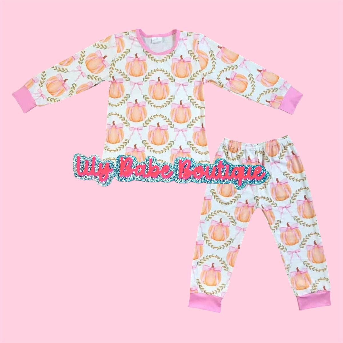 Pumpkin & Bows 2 Pc